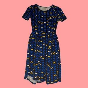 Lularoe BRAND NEW BLUE PATTERNED MINI DRESS